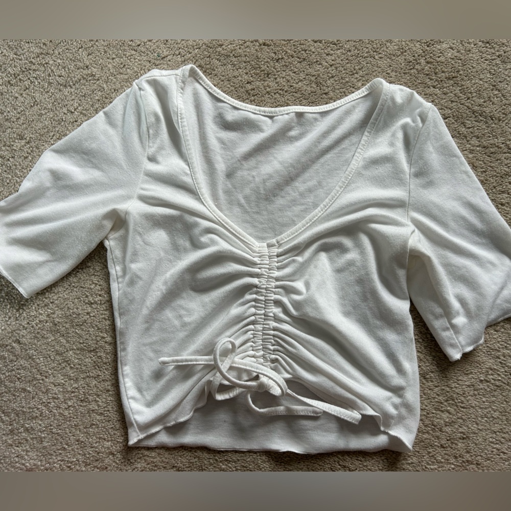 White cropped shirt